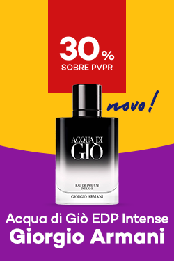 Novo  acqua di gio edp intense da marca giorgio armani com destaque promocional de 30% sobre pre&ccedil;o de Venda ao P&uacute;blico Recomendado